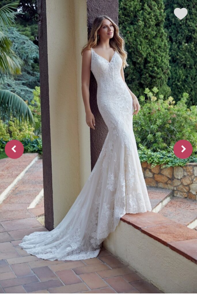 Robe de mariée étonnante Vindress Ivoire Regular Long col en V Nouveau (non modifié) Taille naturelle 40