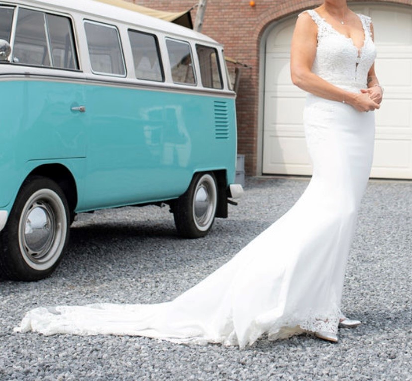 Belle robe de mariée Enzoani Ivoire Régulier Col en V court Nouveau (non altéré) Naturel Taille inconnue